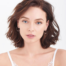 Load image into Gallery viewer, Silver Orbit Front Hoop Earrings