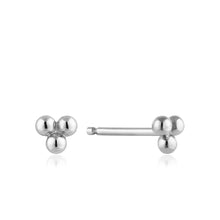 Load image into Gallery viewer, Silver Modern Triple Ball Stud Earrings