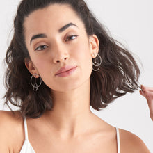 Load image into Gallery viewer, Silver Modern Front Hoop Earrings