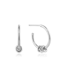 Load image into Gallery viewer, Silver Modern Hoop Earrings