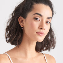 Load image into Gallery viewer, Silver Modern Hoop Earrings