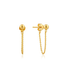 Load image into Gallery viewer, Gold Modern Chain Stud Earrings