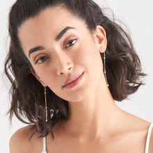 Load image into Gallery viewer, Gold Modern Beaded Drop Earrings