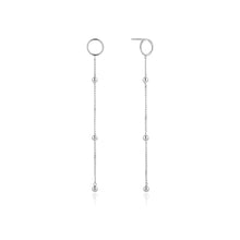Load image into Gallery viewer, Silver Modern Beaded Drop Earrings