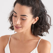Load image into Gallery viewer, Silver Modern Beaded Drop Earrings