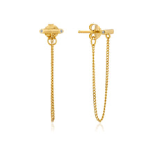 Load image into Gallery viewer, Gold Shimmer Chain Stud Earrings