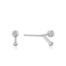 Load image into Gallery viewer, Silver Shimmer Double Stud Earrings