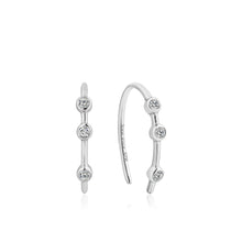 Load image into Gallery viewer, Silver Shimmer Stud Hook Earrings