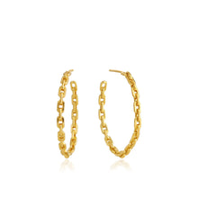 Load image into Gallery viewer, Gold Chain Hoop Earrings