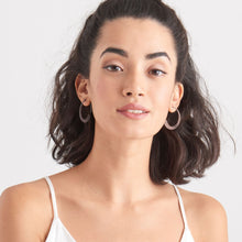 Load image into Gallery viewer, Silver Geometry Slim Hoop Earrings