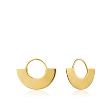 Load image into Gallery viewer, Gold Geometry Fan Hoop Earrings
