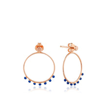 Load image into Gallery viewer, Rose Gold Dotted Front Hoop Earrings