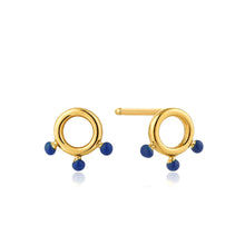 Load image into Gallery viewer, Gold Dotted Circle Stud Earrings