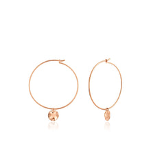 Load image into Gallery viewer, Rose Gold Ripple Hoop Earrings