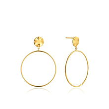 Load image into Gallery viewer, Gold Ripple Front Hoop Earrings