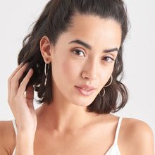 Load image into Gallery viewer, Silver Double Hoop Earrings