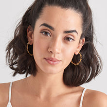 Load image into Gallery viewer, Gold Spike Hoop Earrings