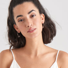 Load image into Gallery viewer, Silver Multi-Drop Hoop Earrings