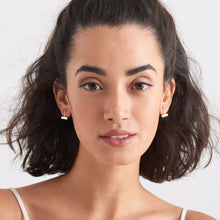 Load image into Gallery viewer, Gold Drop T Bar Stud Earrings