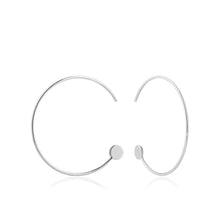 Load image into Gallery viewer, Silver Open Hoop Earrings