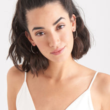 Load image into Gallery viewer, Silver Open Hoop Earrings