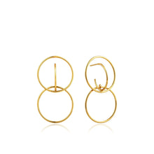 Load image into Gallery viewer, Gold Double Circle Front Earrings
