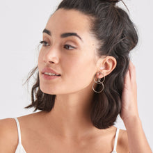 Load image into Gallery viewer, Silver Double Circle Front Earrings
