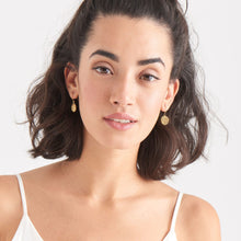 Load image into Gallery viewer, Gold Emblem Hook Earrings