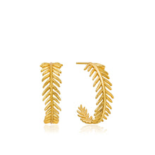 Load image into Gallery viewer, Gold Palm Hoop Earrings