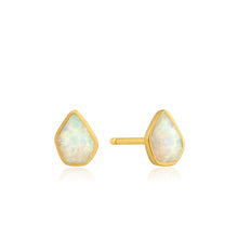 Load image into Gallery viewer, Opal Color Gold Stud Earrings