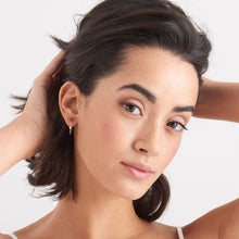 Load image into Gallery viewer, Opal Color Raindrop Silver Hoop Earrings