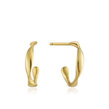 Load image into Gallery viewer, Gold Twist Mini Hoop Earrings