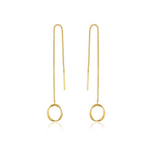 Load image into Gallery viewer, Gold Swirl Threader Earrings