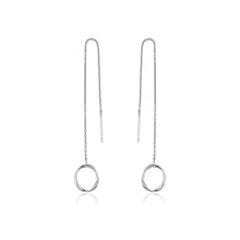Load image into Gallery viewer, Silver Swirl Threader Earrings