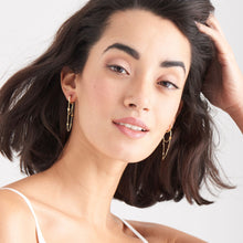 Load image into Gallery viewer, Gold Bohemia Chain Drop Mini Hoops