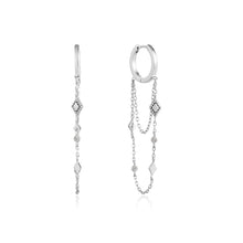 Load image into Gallery viewer, Silver Bohemia Chain Drop Mini Hoops