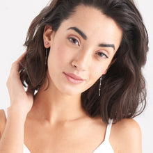 Load image into Gallery viewer, Silver Bohemia Shimmer Drop Earrings