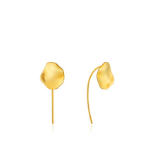 Load image into Gallery viewer, Gold Crush Disc Solid Drop Earrings