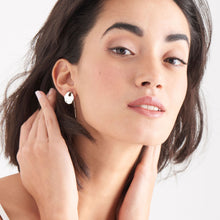 Load image into Gallery viewer, Silver Crush Disc Solid Drop Earrings