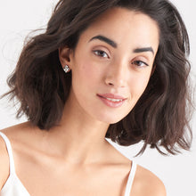 Load image into Gallery viewer, Silver Crush Mini Square Stud Earrings