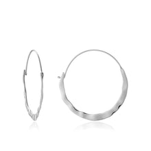 Load image into Gallery viewer, Silver Crush Hoop Earrings