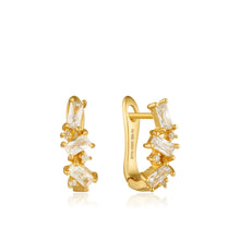 Load image into Gallery viewer, Gold Cluster Huggie Earrings