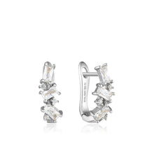 Load image into Gallery viewer, Silver Cluster Huggie Earrings