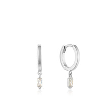 Load image into Gallery viewer, Silver Glow Huggie Hoops