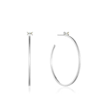 Load image into Gallery viewer, Silver Glow Hoop Earrings