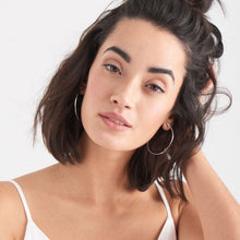 Load image into Gallery viewer, Silver Glow Hoop Earrings