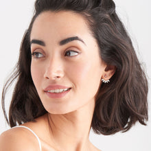 Load image into Gallery viewer, Silver Cluster Ear Jackets