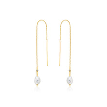 Load image into Gallery viewer, Gold Pearl Threader Earrings
