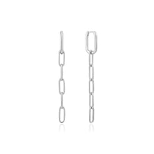 Load image into Gallery viewer, Silver Cable Link Drop Earrings