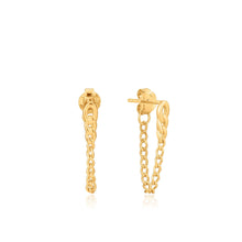 Load image into Gallery viewer, Gold Curb Chain Stud Earrings